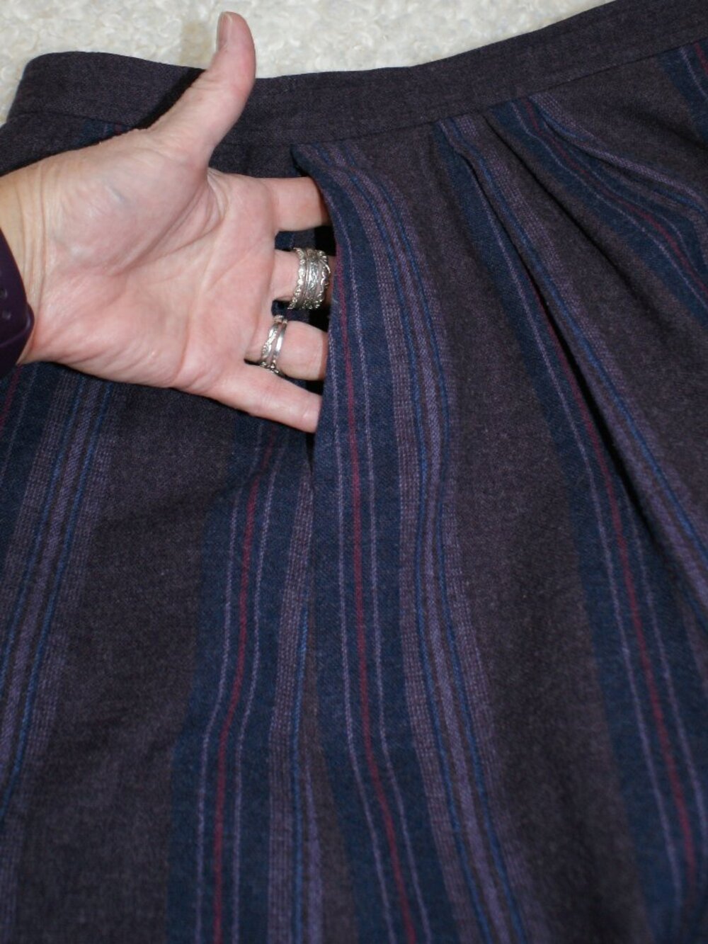 Pendleton Wool Purple and Blue Plaid A-Line Midi Skirt - 14 - EUC - Picture 13 of 16